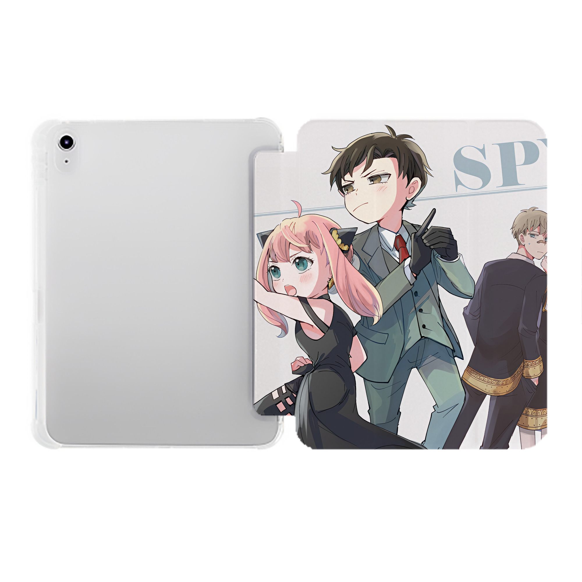 （画像用） SPY×FAMILY间谍家家酒 IPad ケース ペン収納付き 三つ折りスタンド PUレザー×シリコン 対応機種9.5/10.5/10.9インチ